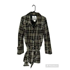 BB Dakota Plaid Double Breasted Peacoat